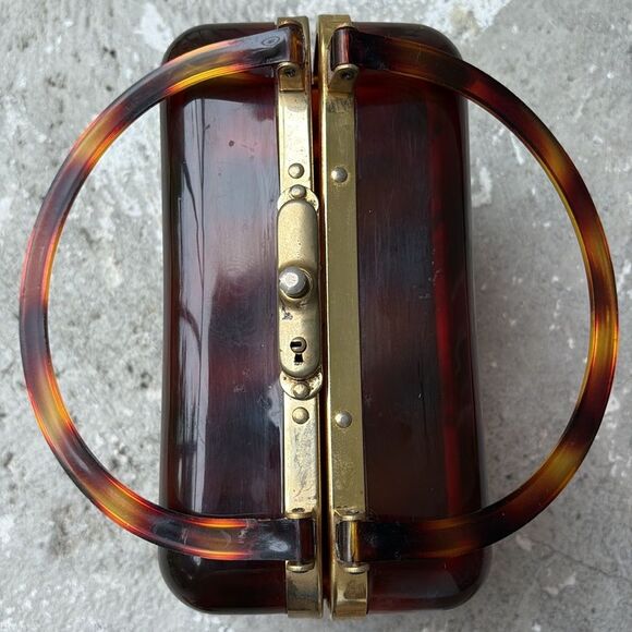 Vintage 1970s faux tortoiseshell bag - Picture 8 of 11